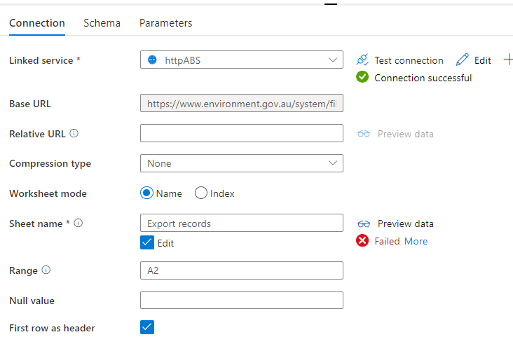 Azure Data Factory Excel read via HTTP fails | Microsoft Community Hub