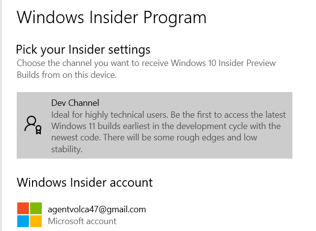 Windows 11 update doesn't come on dev channel | Microsoft Community Hub