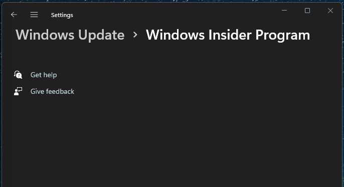 Windows Insider page of Windows Update is blank | Microsoft Community Hub