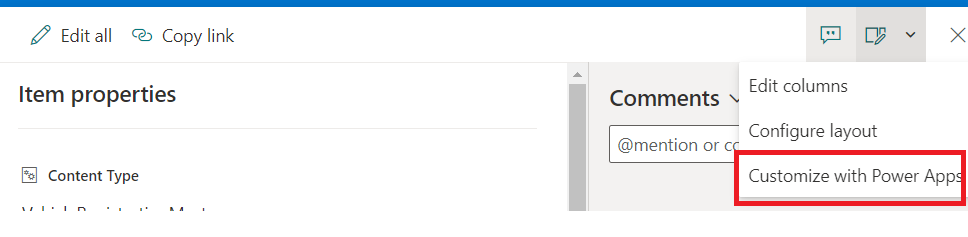 ONLY customize the Display/View SharePoint list form using Power Apps ...