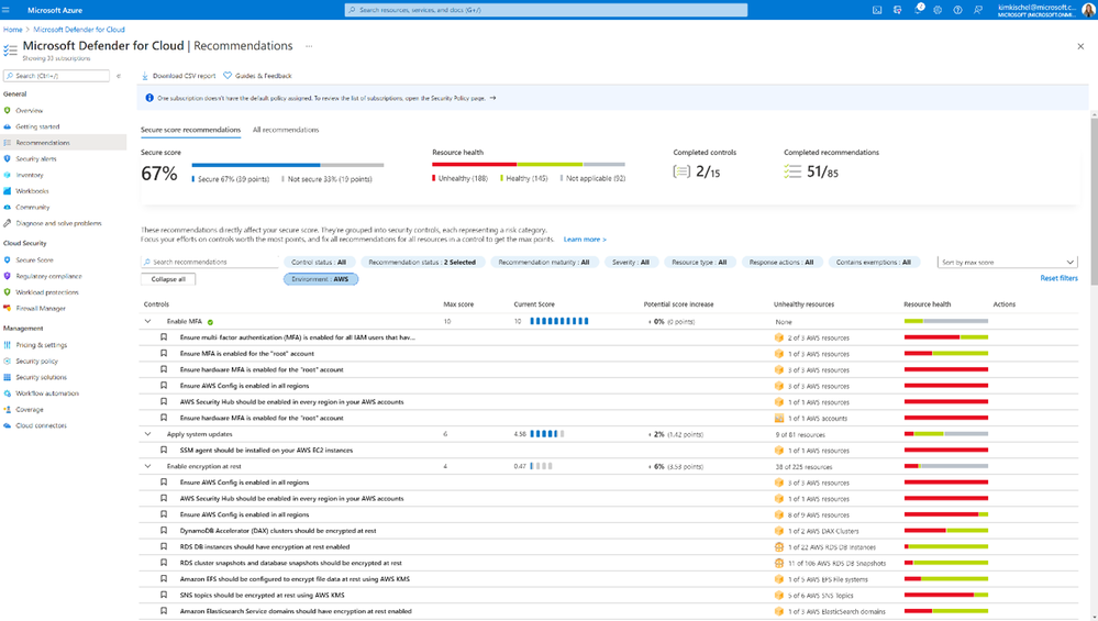 Image1-AWS recommendations in Defender for Cloud.png