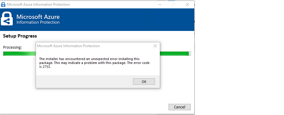 Azure Infomation Protection Client is not getting installed in my ...