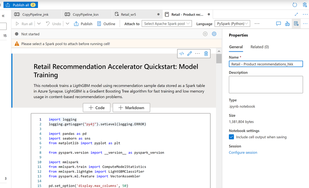 Figure 6 - PySpark notebook for Retail Recommendations.png