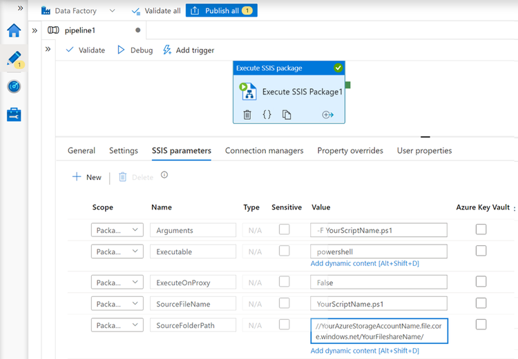 run-process-ssis-activity-ssis-parameters-azure-powershell-file.png