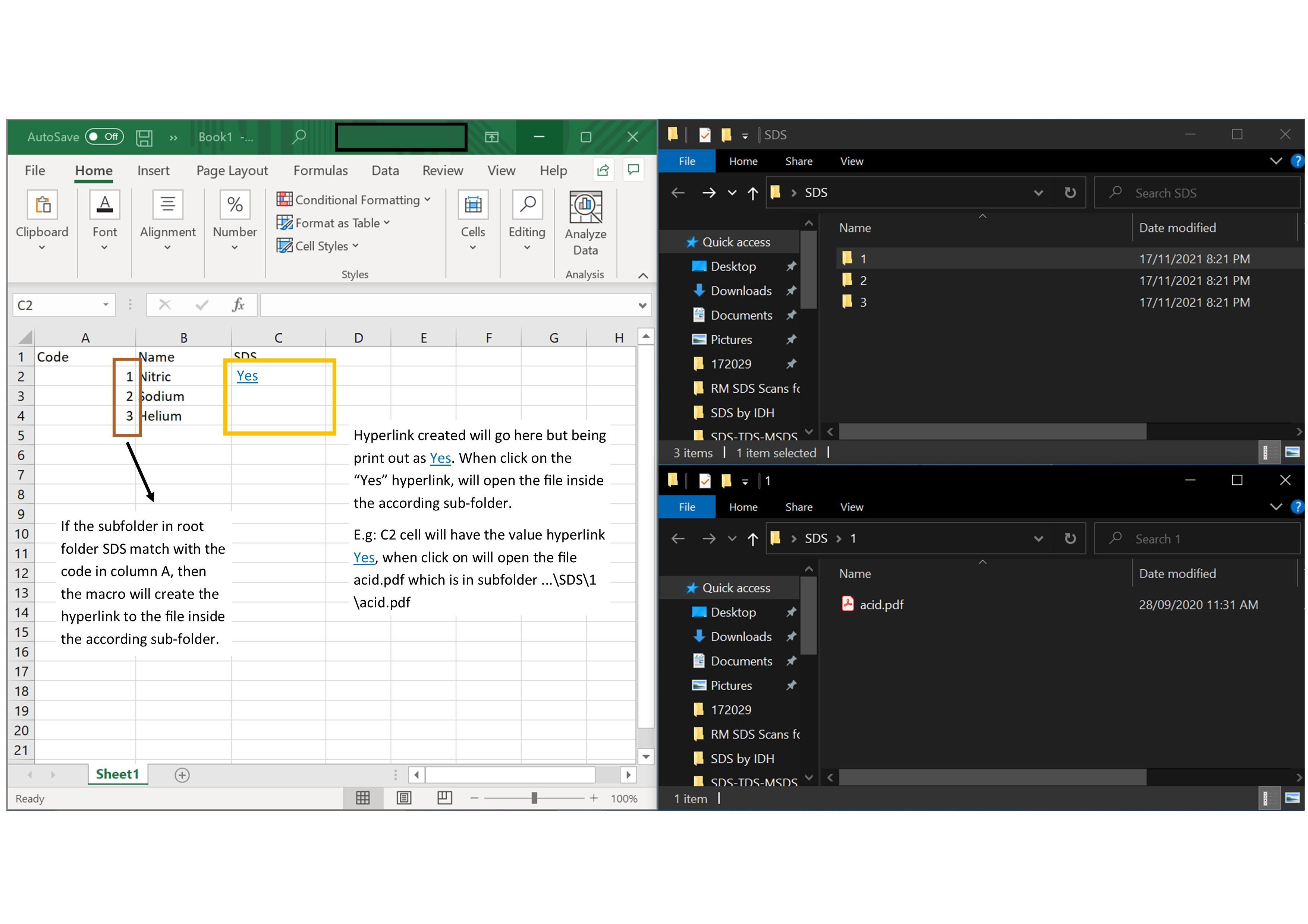 Create hyperlinks to files in folders from matching contents of cells ...
