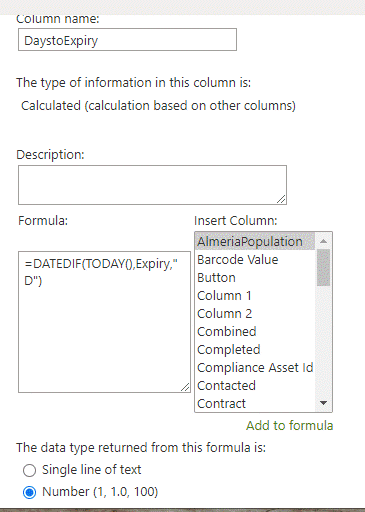 Calculated column showing number of days between dates | Microsoft ...