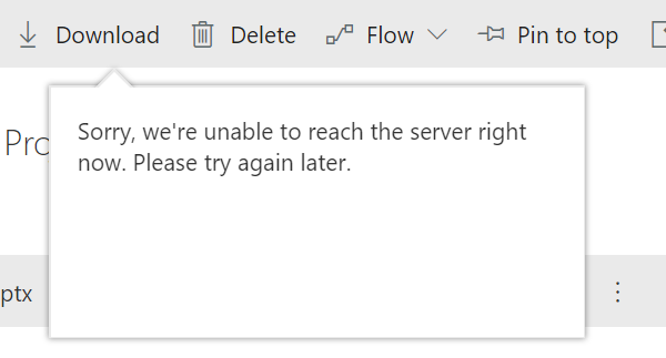 SharePoint Share file error - unable to reach server | Microsoft ...