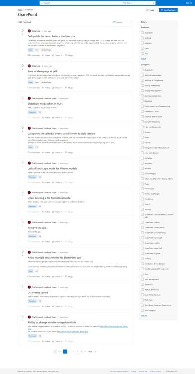 Sharepoint Feedback Portal _ Microsoft Feedback Portal – GIXCMR