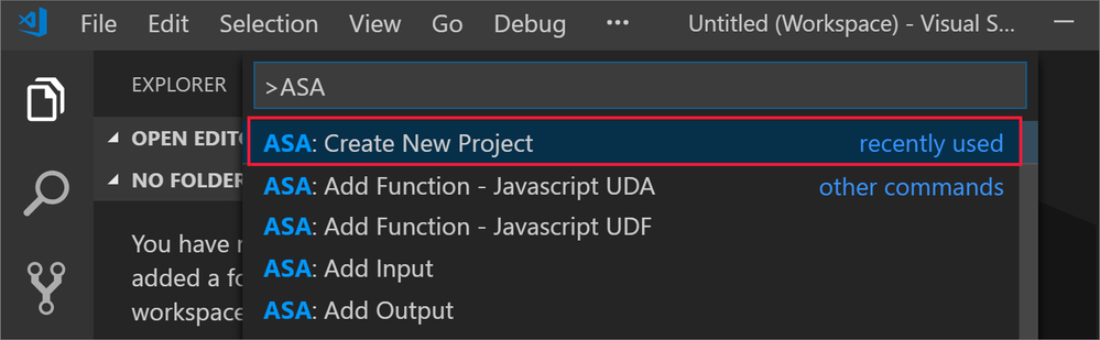 VS Code + ASA Tools : F1 for ASA shortcuts