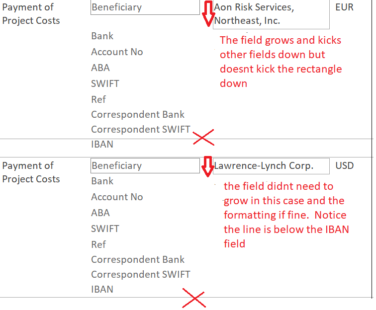 Report formatting - Rectangle doesnt grow with fields | Microsoft ...