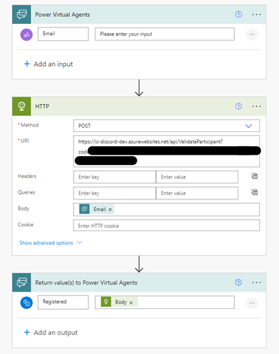 Power Automate flow for the verification process