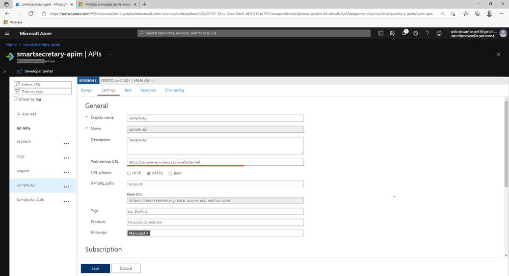 Configuração da URI de Backend