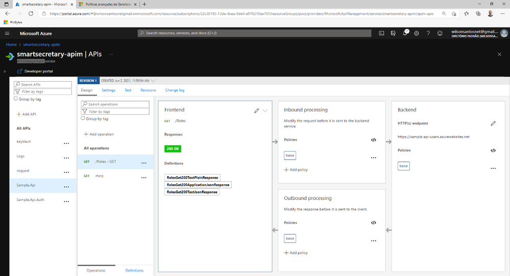Pipeline com um backend configurado