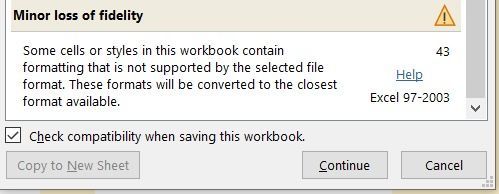 Minor loss of fidelity