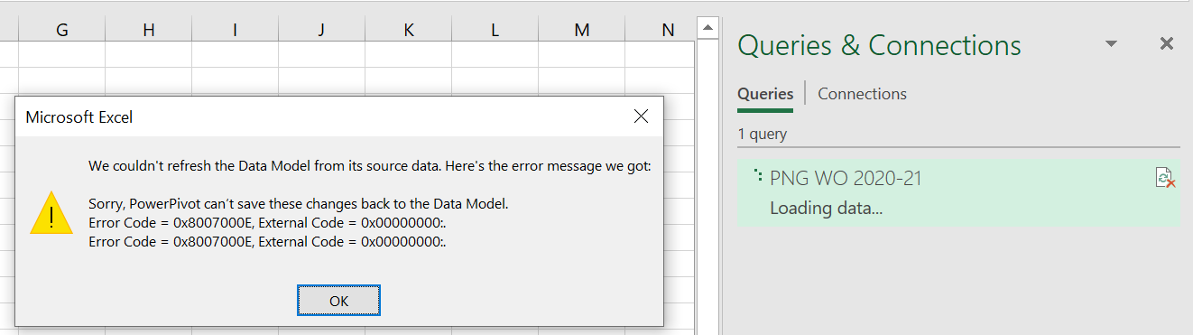 Excel Power Pivot - Cannot Refresh Data Model from its source data ...