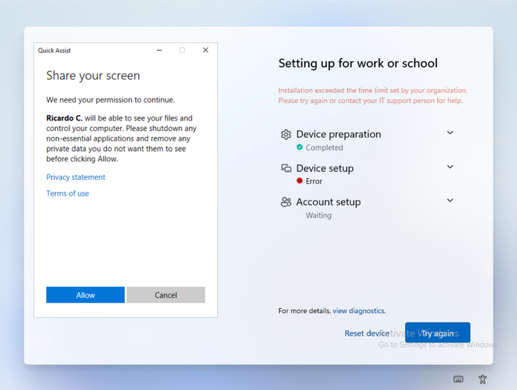 How to Remote Assist Autopilot Deployments with Quick Assist ...