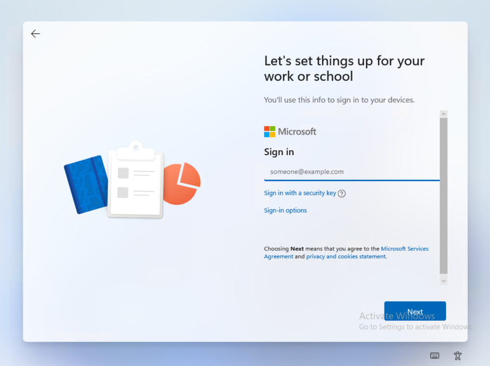 Work or School account login window
