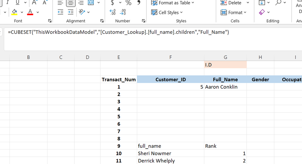 Showing function cubeset
