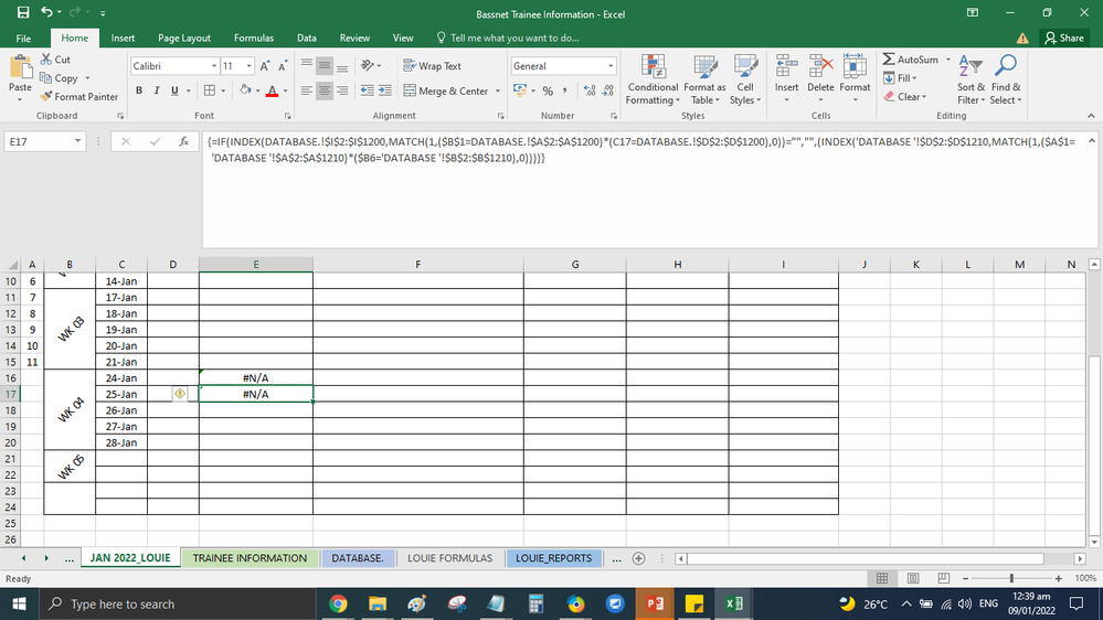 Sheet w/c I want the result to be shown