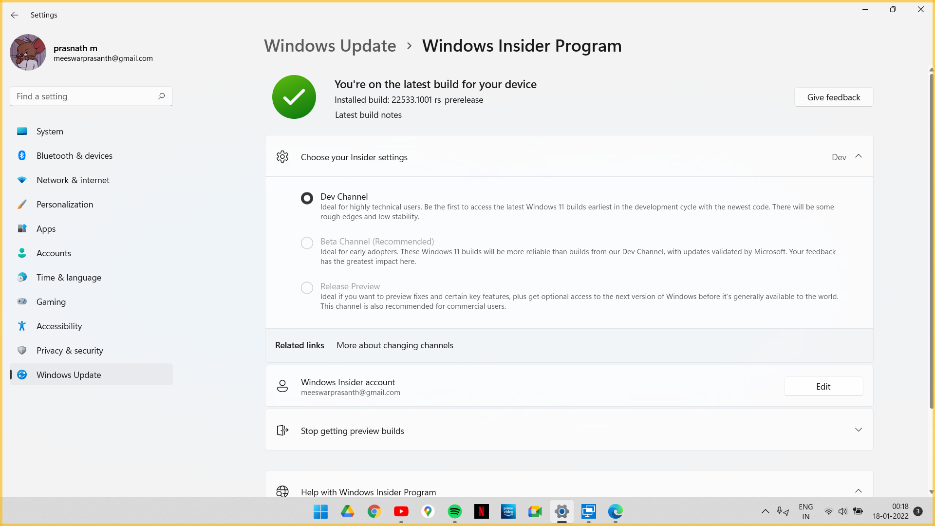 moving from dev to beta channel in windows 11 | Microsoft Community Hub