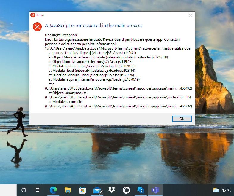 Teams Desktop non si apre | Microsoft Community Hub