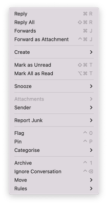 Message menu