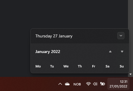 Windows 11 taskbar calendar not showing days Microsoft Community Hub