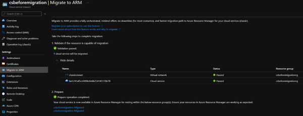 Prepare result in Azure Portal