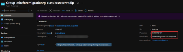 New public IP address