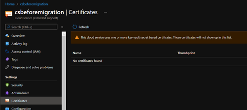 Certificates page of new CSES resource