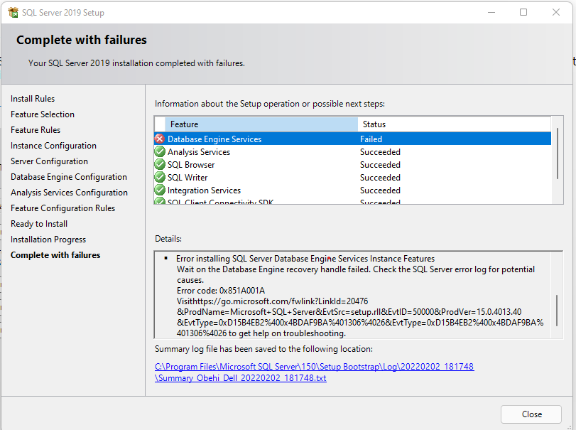 SQL Server 2019 installation | Microsoft Community Hub