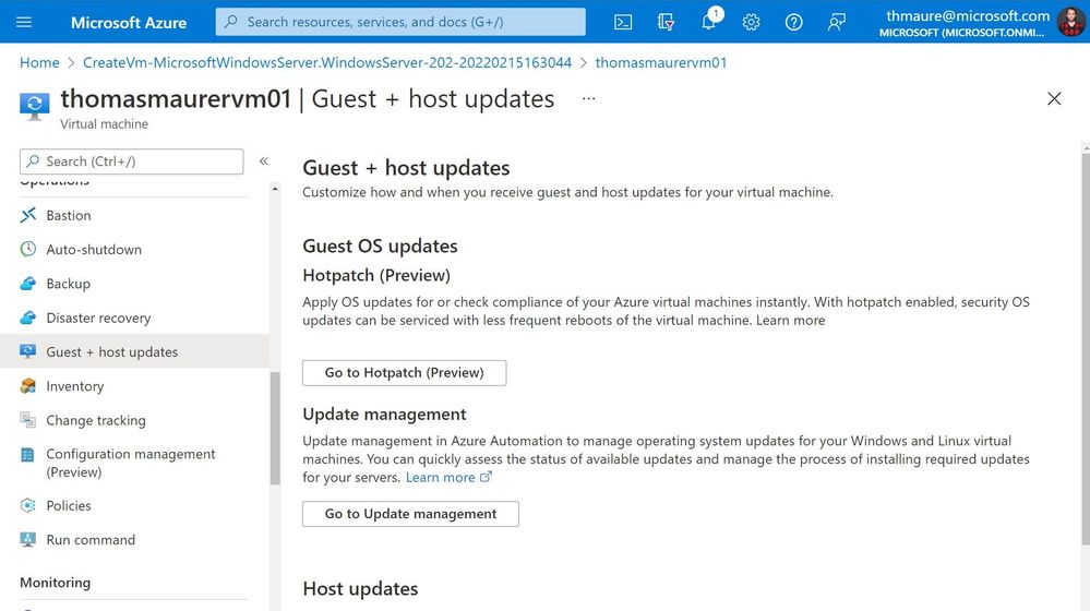 Manage Guest patches Hotpach Azure VM