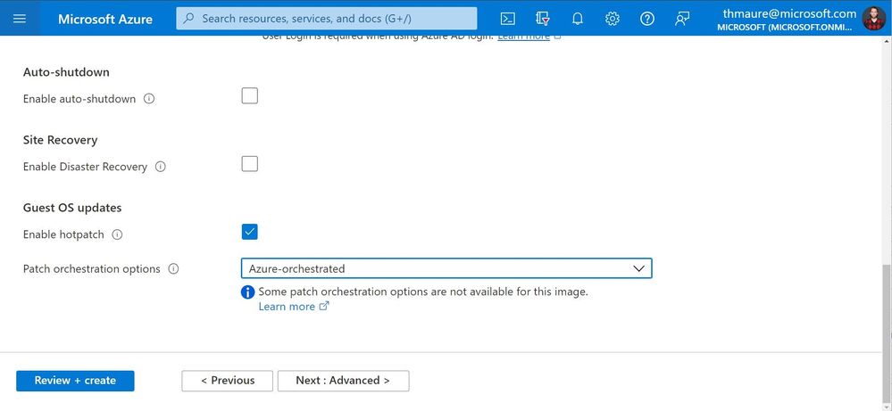 Enable Hotpach Azure VM