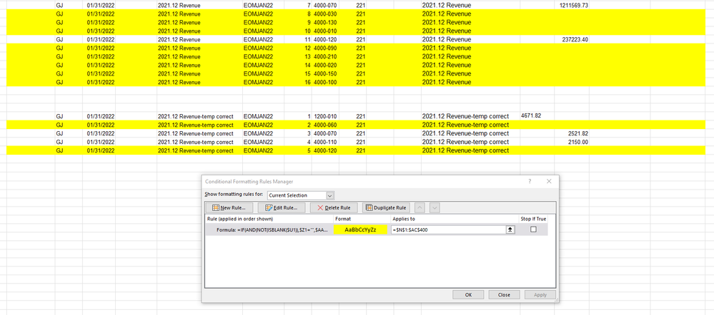 To show the format rule and the data