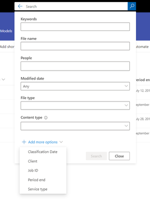 Advanced search with custom columns
