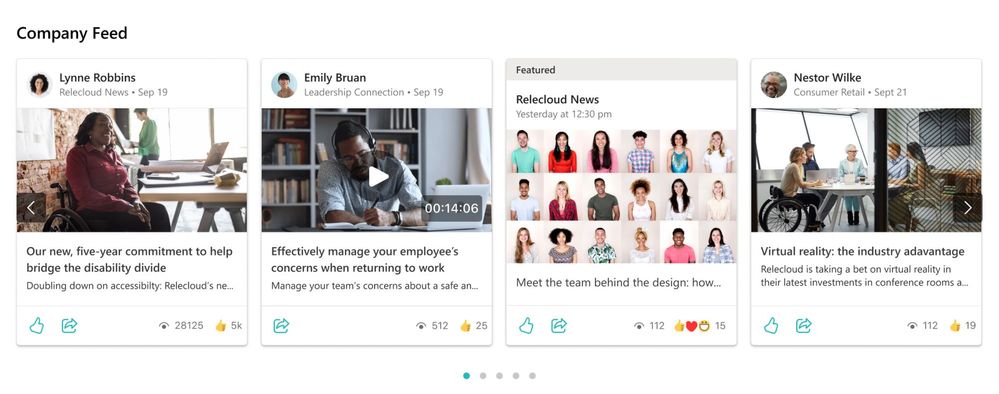 The Feed displays your content