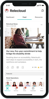 The Feed on a mobile device