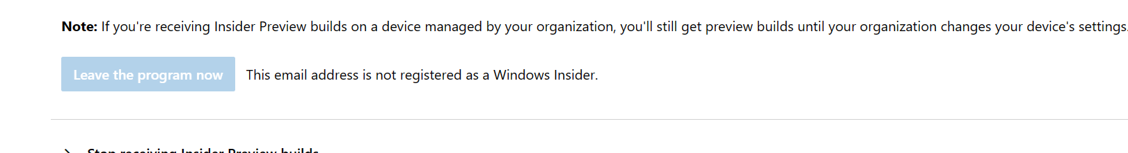 Reg : Not able to Leave Windows Insider Program | Microsoft Community Hub