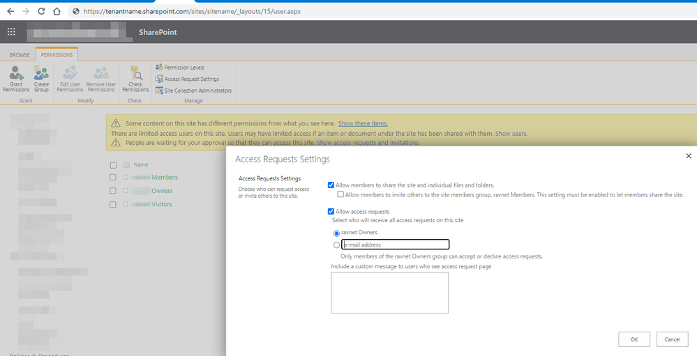 Access Request Settings