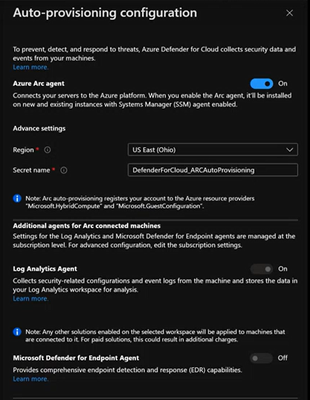 Auto-provisioning configuration