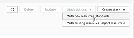 AWS Create stack with new resources