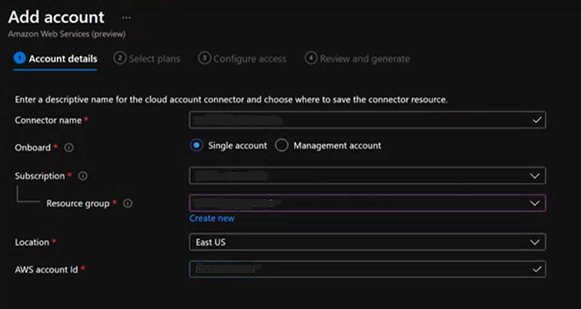 Adding the details of the AWS account