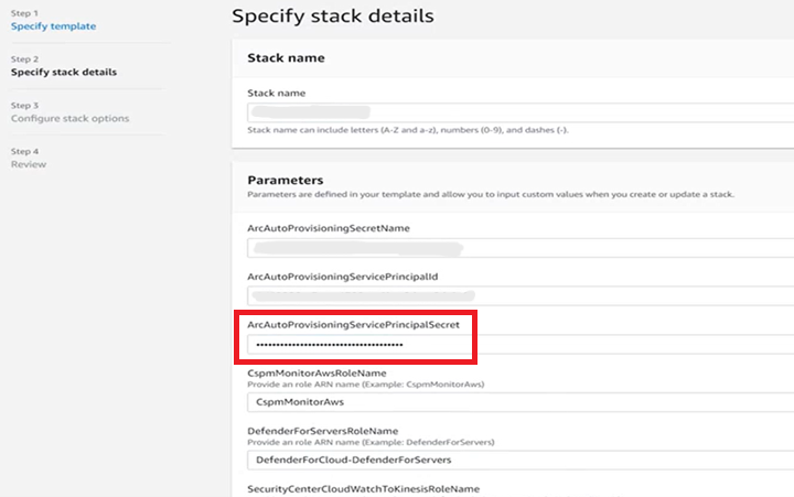 ArcAutoProvisioningServicePrincipalSecret in AWS