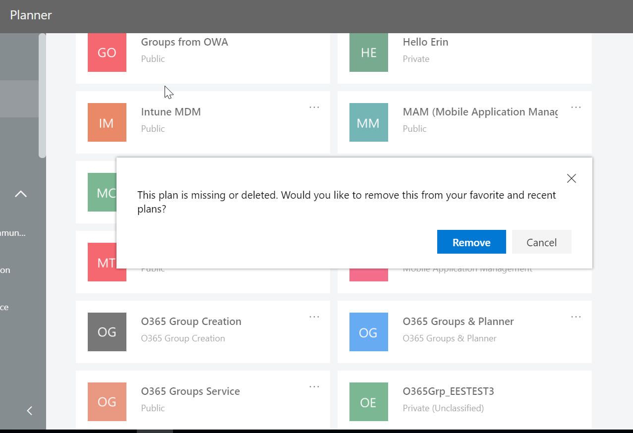 The Plan is missing or deleted | Microsoft Community Hub