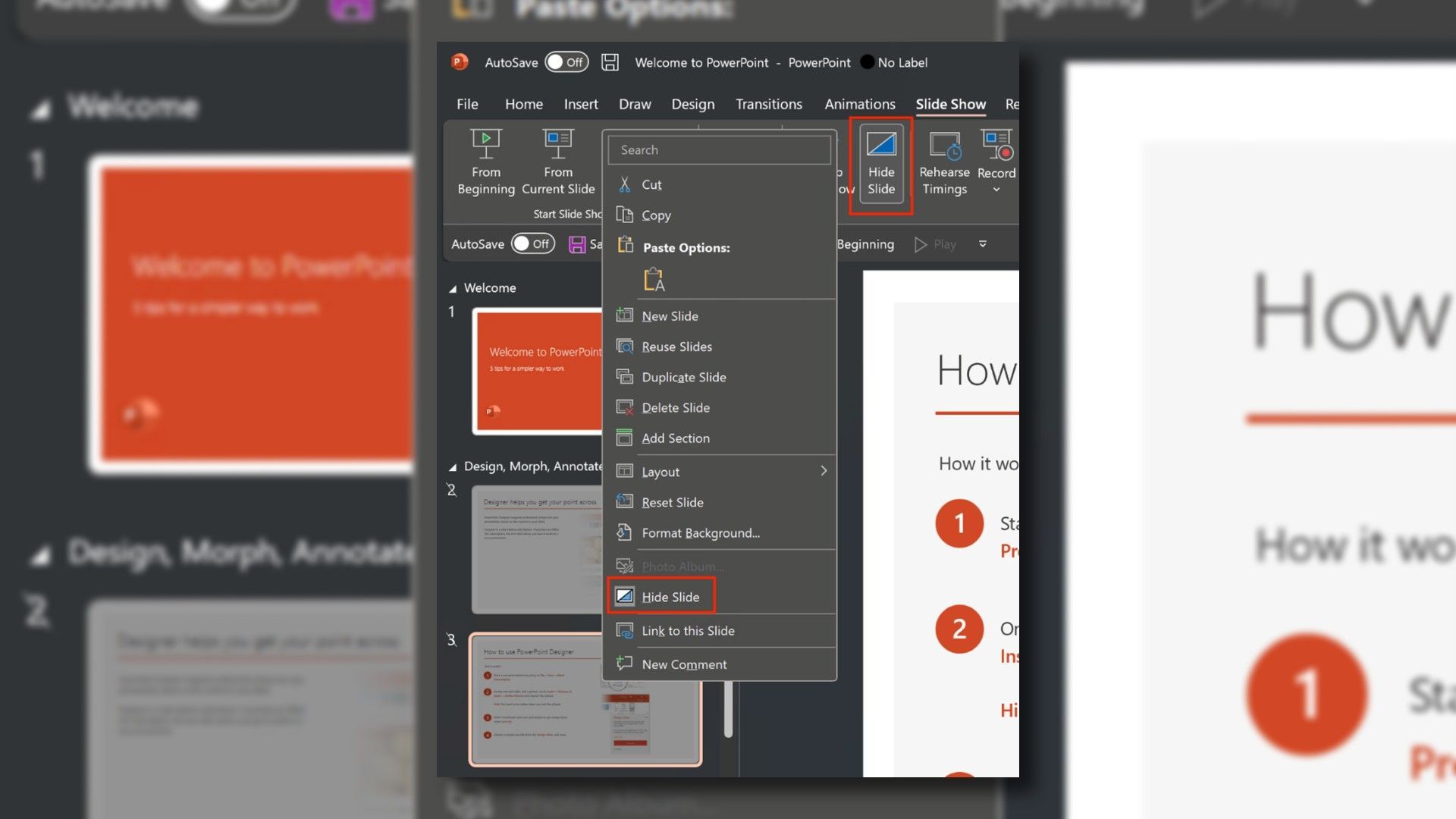 Feedback in action unhide slides in powerpoint microsoft community hub