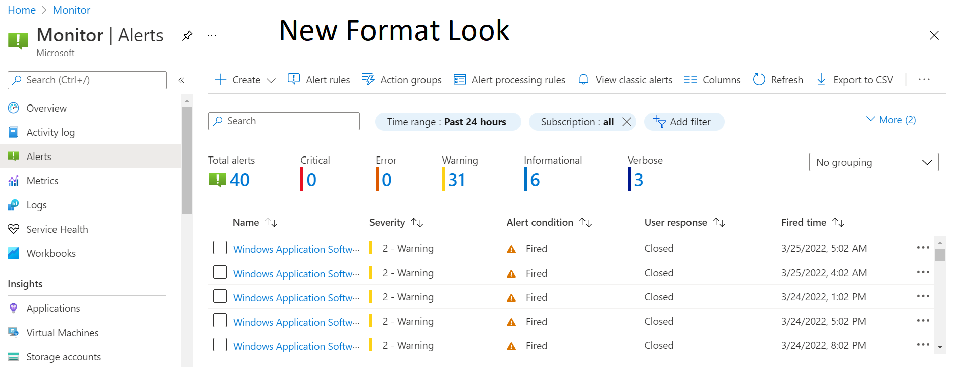 Did Azure Alert Summary Page Change Format? | Microsoft Community Hub