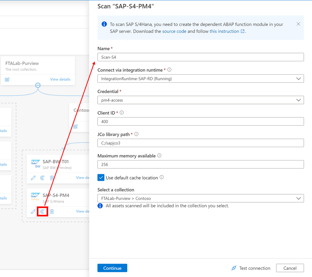 New scan setup screen for SAP S/4Hana