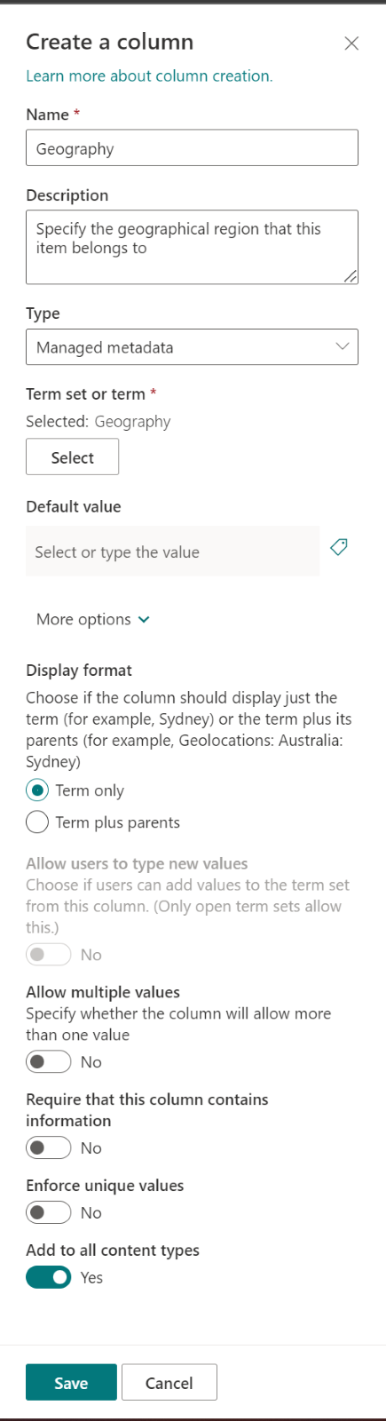 Unlock the power of taxonomy by using Managed metadata columns in document libraries without having to switch context and move to different pages to configure.