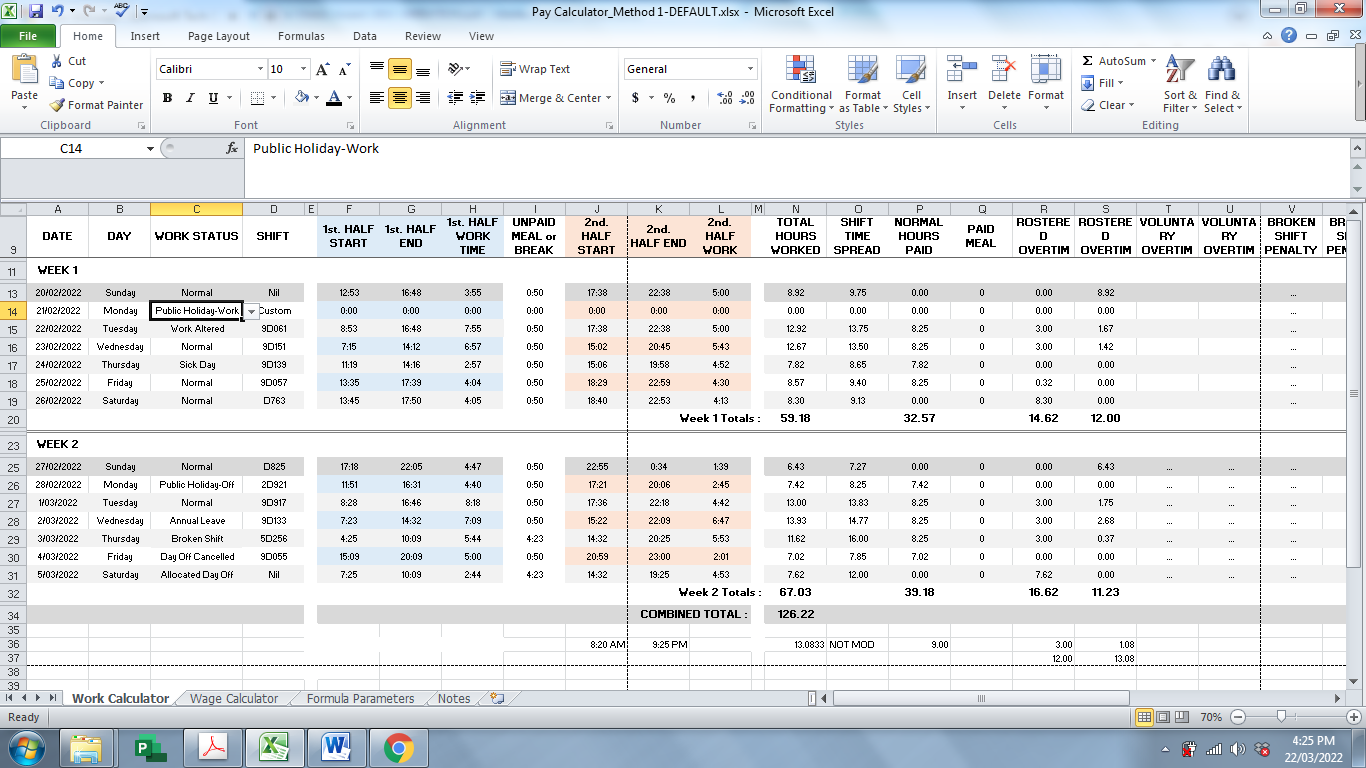 Excell spreadsheet for wages | Microsoft Community Hub