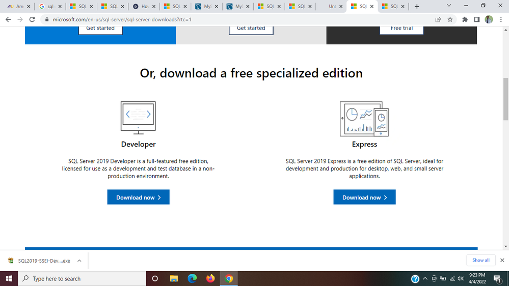I tried developer edition from here